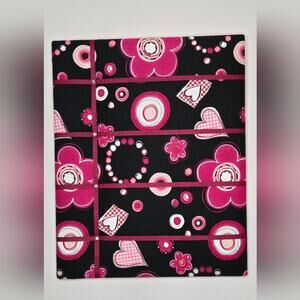 NWOT French Memo Board - Black & Pink Floral